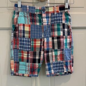 Children's Place Colorful Patchwork Plaid Adjustable Waist Shorts Size 8